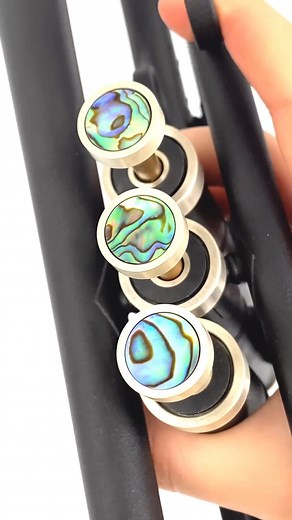 Trumpet LIGHT Trim Kit with Abalone on Black Trumpet by KGUmusic . . . . . #trumpettrimkit #kgumusictrimkit #trumpet #trumpetlife #trumpetlove #trumpets #trumpetswag #trumpette #trumpetlovers #brasswind #trompeta #trompete #trompette #trompet #kgumusic #trimkit #bachstradivarius #bachstradivarius37 #customtrumpet #kgumusic | Trumpet Lovers