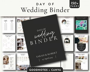 Classic Wedding Binder, Minimalist Wedding Binder, Day of Wedding Binder Template, Wedding Information, Canva & Goodnotes Wedding Planner - Etsy UK