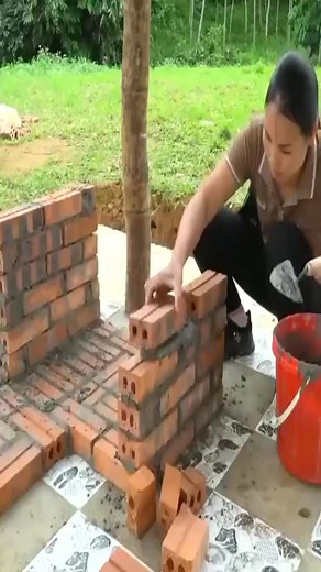Building Kitchen With Bricks and Cement, Build Stove Under Floor #building #build #survival #Outdoors #camp #camping #viral #shelter #fyp | Alison Netherveth