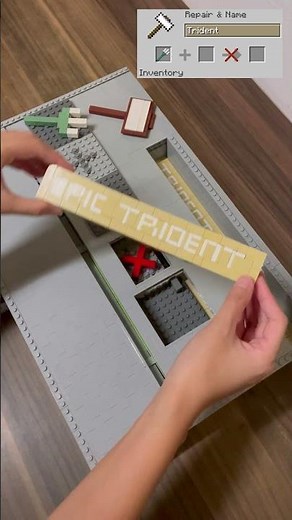 Renaming Minecraft Trident on Anvil BUT Lego! | Epic Trident