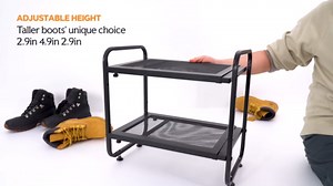 Expandable Shoe Rack - Shoe Stand Holder for Closet, Adjustable Shoe Shelf Storage, Stackable Long Shoe Stand Holder for Livingroom, Garage, Doorway（2-Tier）