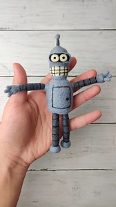 I crafted bender from Futurama with satisfying Needlefelt Art #futurama #bender #art #crafts #needlefelting #satisfying #viral #asmr | Kai Crafts
