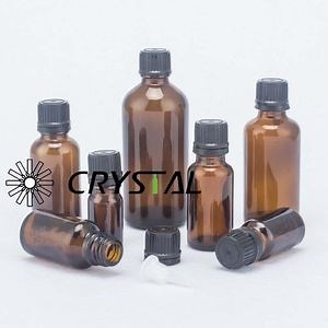 [Hot Item] 20ml Amber Glass Essential Oil Bottle with Thefproof Cap, Sample Glass Vials