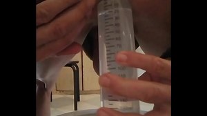 Anal enema with a big syringe&period;