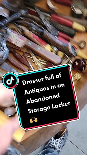 Dresser turned out to be a time capsule! #storagewars #storageauction #Bakelite #vintage #dice #flintusa #sterling #flipper #thrift #auction #storagelocker #Storageraiders #goldmine #antiques #antlers #silverwaredrawer