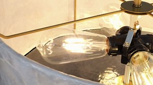 Capiz Shell Ceiling Light Fixture: 15" Brushed Gold Drum Coastal Seashell Lighting with Clear Hammered Glass - Modern Unique Beach Shell Semi Flush Mount Ceiling Lights for Bedroom Entryway Hallway