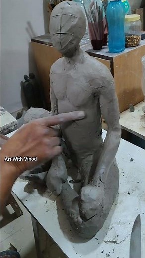 How to make a Human figure/ Human body /clay sculpture #clayart #clay #shorts