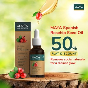 1.2K reactions · 40 shares | Get MAYA Spanish Rosehip Seed Oil with a flat 50% discount to remove spots naturally and achieve glowing skin. Order now! Rosehip | MAYA | Facebook