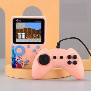 Rose avec gamepad - Console de jeux vidéo rétro Portable avec écran LCD intégré, 500 jeux inclus, sortie AV,