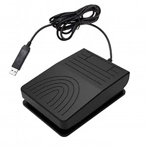 125V AC Foot Pedal Power Outlet Switch with 6 Sockets, 2 USB Ports and 1 Type-C Port, Zinc Alloy Hands-Free Control for Temporary Power