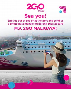 Picture-perfect ang pinakabago at pinakamabilis naming vessel--ang M.V. 2GO Maligaya! Abangan kami and take a photo of the vessel for a chance to win free trips! Send us your best photos and tell us in the comments bakit mo gustong sumakay ng M.V. 2GO Maligaya. We are excited for you to sail with us aboard the biggest and fastest ship in the Philippine waters. M.V. 2GO Maligaya sails to and from Manila, Cebu, and Cagayan de Oro starting May 30, 2021 and to more routes very soon! Book your travel