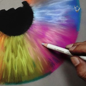 Rainbow in eye Soft pastels on pastelmat paper ... | Veri Art