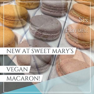 4 comments | New at Sweet Mary’s…Vegan Macaron! Attention all Vegan friends!  Have you heard? Sweet Mary's now offers VEGAN French Macarons in delicious flavors like passion fruit, guava, lavender, pistachio, rose, and mango! Egg free, dairy free, gluten free, no artificial colors. | Sweet Mary's New Haven CT | Facebook