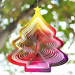3D Hanging Wind Spinner Stainless Steel Decorations, Crafts Ornaments for Outdoor Garden House Yard Decor