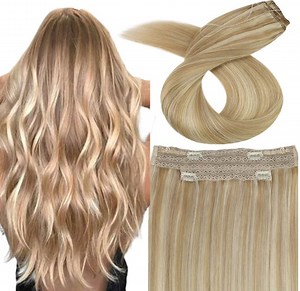 Honey Blonde   Light Blonde Highlights Halo (27/613) - Etsy Canada