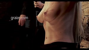 Blonde Whipped on Her Chest