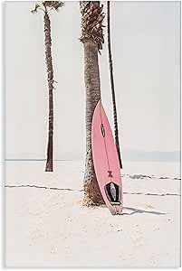 Stupell Industries Pink Surf Board Canvas Wall Art Design by Sisi and Seb