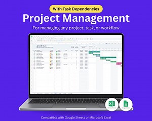 Gantt Chart Project Management Template: Task Dependencies (excel & Google Sheets) - Etsy Canada