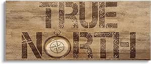 Stupell Industries Rustic True North Compass Canvas Wall Art by Lucca Shappard