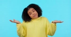 Shrug, Decision and Face of a Woman on a Green Screen for a Choice, Option or Confused. Question, Portrait and a Girl Stock Footage - Video of option, young: 281845362