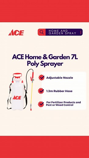 Spray, conquer, and bloom with the ACE Home & Garden Poly Sprayer 7L! 🌱💦 Available now at ACE Hardware stores near you! 🛒🌼 #ACEHardwarePH #ACEHelpful #gardens #garden #gardening #flowers #nature #plants #gardenlife #gardendesign #outdoors #adventure #explore #landscape #home #homedecor #interiordesign #design #homesweethome | ACE Hardware Philippines