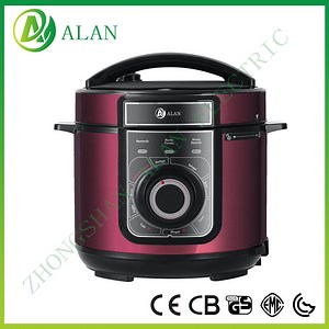[Hot Item] Non-Stick 1000W 6L Stainless Steel Slow LED Display Pressure Cooker Multifunction Pressure Cooker Electric