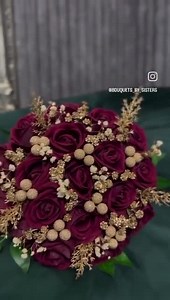 Red Rose Bridal Bouquet: Gold Accents, Winter Wedding - Etsy UK