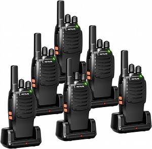 Retevis H-777 Walkie Talkies for Adults Long Range Hand Free Handheld Rechargeable Two Way Radio Business 2 Way Radios with Charger (6 Pack)