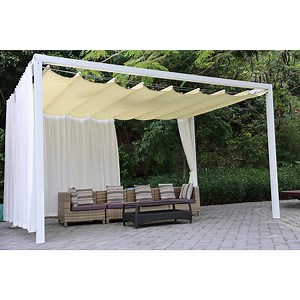 [Hot Item] Factory Hot Selling Luxury Aluminium Hardtop Fabric Gazebo High Quality Pergola Outdoor Pavilion Fabric Gazebos