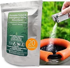 Porta Potty Chemicals Poo Powder Gel for Portable Toilet Camping Toilet Chemicals Absorbent Gel Liquid Waste Gelling and Deodorizing Powder Urine Absorber for Emergency Toilet Waste Treatment