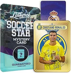 Cristiano Ronaldo Soccer Star Metal Card - Masterpiece in Football Collectibles, Ultra-Rare Value Card, Unique Gift, Gold