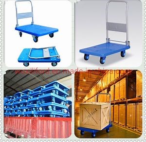 [Hot Item] Heavy Duty 300kg Double Layers Platform Cart with Guardrail