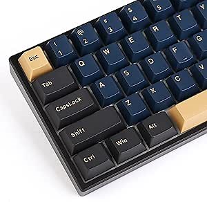170 Keys PBT Custom Gaming Keycaps Double Shot for ANSI US Layout 60% 65% 95% Mechanical Keyboard(Blue Warrior)
