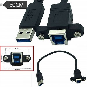 [Hot Item] Basic Printer USB Cable USB 3.0 Type B Female Panel Mount to 3.0 a Male with Screw Holes