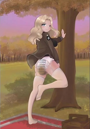 Anime girl poops her diaper - ABDL