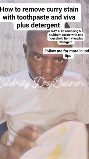 How to remove curry stain from clothes #LaundryTips #currystainremovalhack #viralreels #celebritydrycleaner #purityclassiclaundry | Godspower Eric Oghenekomeno