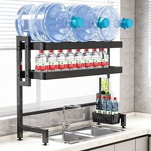 [Hot Item] Adjustable 1/2-Tier Stainless Steel Dish Drying Rack Large Kitchen Sink Shelf Over The Counter Standing Type