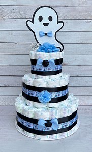 Ghost Diaper Cake Baby Shower ,diaper Cake Boy , Baby Shower Gift, Halloween Baby Shower Decoration, Shower Table Centerpiece - Etsy