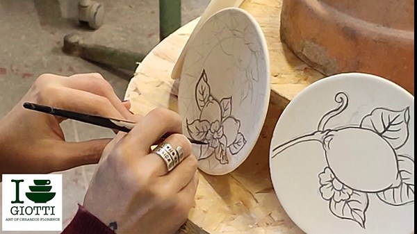 4 x Ceramic Charger Plates Blue - Italian Dinnerware - Dinner Plate Set - Platter Christmas Dinnerware Set 13in - Hand Painted Graven Ceramic Plate Set- Made In Italy Plates Set - Embossed Chargers