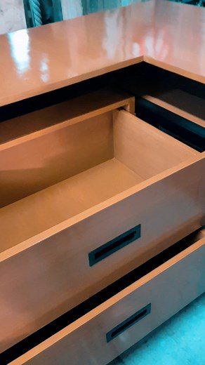 2.3K views · 3 comments | Modern meets functionality: Our sleek tubular L-shaped table with drawers, featuring a striking two-tone duco paint finish in black and natural wood, elevates any space with style and storage. | Persquare | Facebook