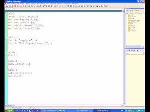 Пример простой программы win32 в RadAsm: first programm