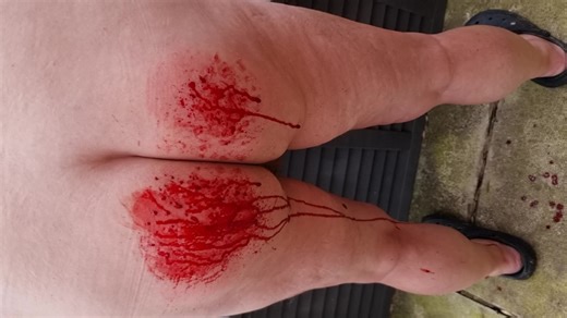 After spanking with spiked paddle