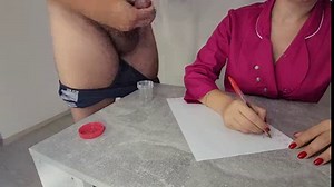 Sperm donation. The nurse jerks off the patient(subtitles)