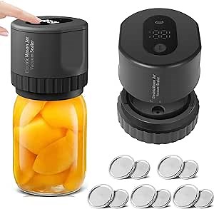 Electric Mason Jar Vacuum Sealer - Vacuum Sealer for Jars, 10pcs Canning Lids, Food Saver