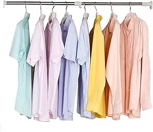 BAOYOUNI Straight Shower Curtain Rod Oval Head Extendable Window Curtain Tension Rail Bar Closet Wardrobe Clothes Hanger Pole Holder (Grey, 19.68-31.49 Inches)