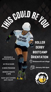 🌟 Join Our Roller Derby Boot Camp! 🌟 🏆 Calling all roller skaters! 🎉 Ready to level up and learn the basic skills and rules of roller derby? Join our 6 week boot camp to unleash your inner roller derby beast! 🔥 📅 Duration: 6 Weeks ⚡️ Pre-requisite: Must know how to roller skate a minimum of five laps unassisted 💰 Cost: $60 🌟 Age Requirement: 18 years and older 🛼 Orientation - Monday January 6th at 6pm 📍Skateworld in Linda Vista ⚡️No need to register 🔥 What to Expect: 🔥 🔹 Intensive T