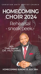 CHOIR REUNITED one rehearsal down 2 more to go then its worship time on July 28th. #homecoming2024 | Christian Unity Baptist Church