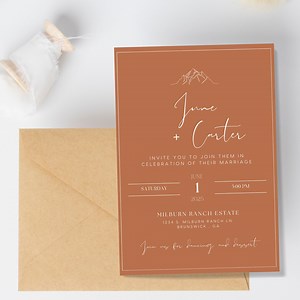 Rustic Boho Wedding Invitation - Etsy Canada
