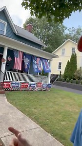 Sooooo. One house -> Faith, Hope and Love. Their neighbor? -> MAGA … and the playboy flag? | Vote Common Good