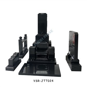 [Hot Item] Hand Carved Headstone Monuments Memorial with Flower Vases and Epitaph Plaque